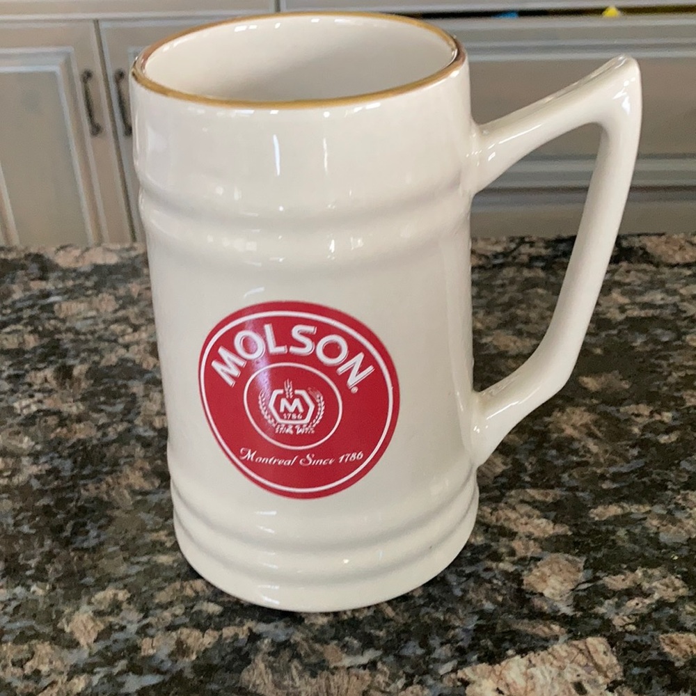 JOHN MOLSON BEER STEIN MUG GOLD RIMMED